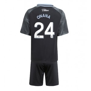 Fotbalové Dres Aston Villa Amadou Onana #24 Dětské Venkovní Oblečení 2025-26 Krátký Rukáv (+ trenýrky)